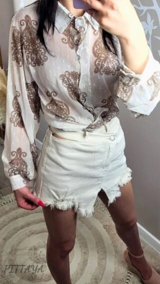 Koszula damska brązowy wzór (1)