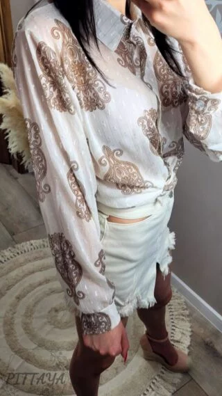 Koszula damska brązowy wzór (2)